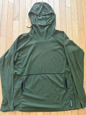 Mens Melanzana Green Hooded Sweater